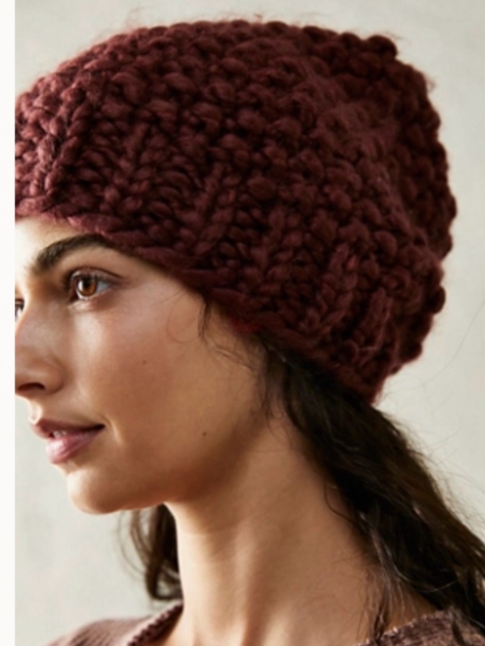 Free People Fireside Slouchy burgundy Beanie